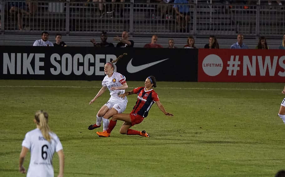 Women Soccer Match Action Background