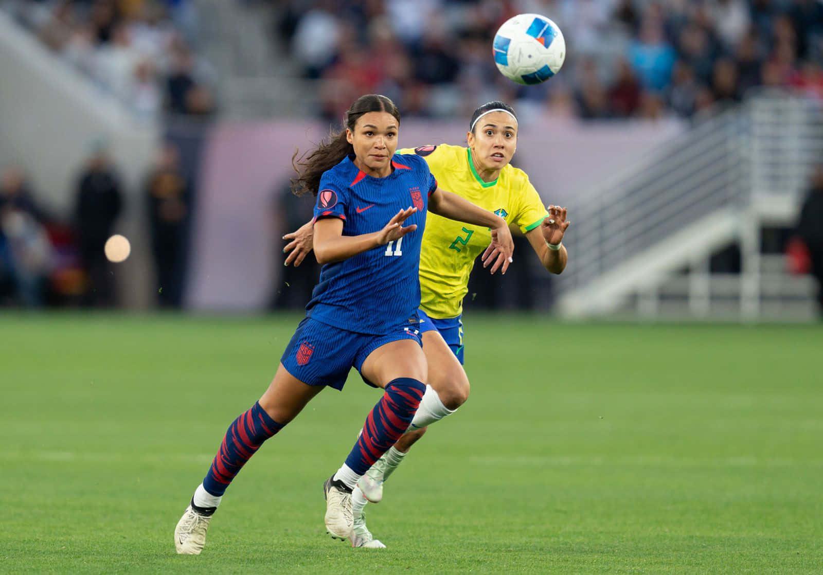 Women Soccer Match Action Background