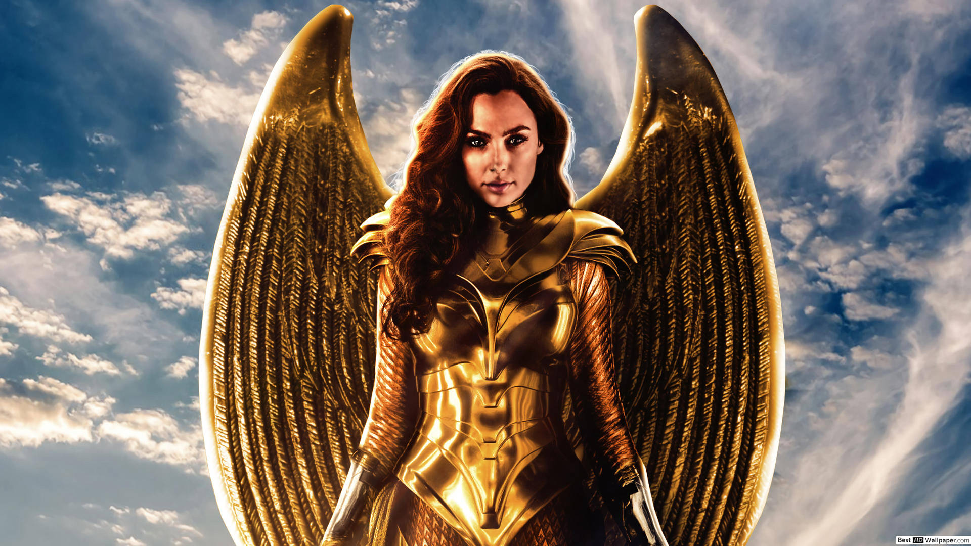 Wonder Woman 1984 Elegant Gold Armor Background