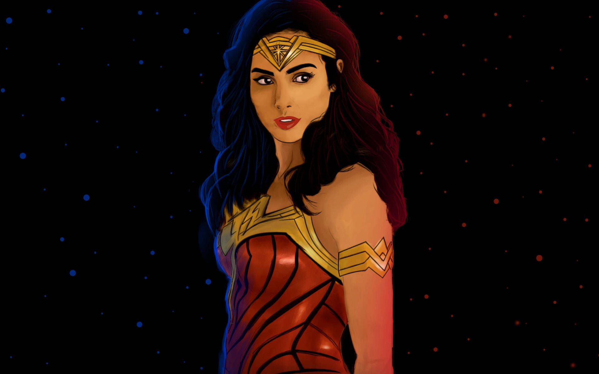 Wonder Woman 1984 Minimalistic Digital Illustration Background