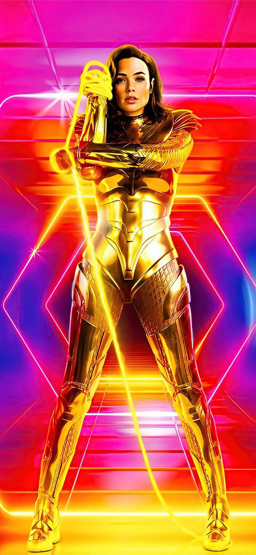 Wonder Woman 1984 Retro Gold Armor Background