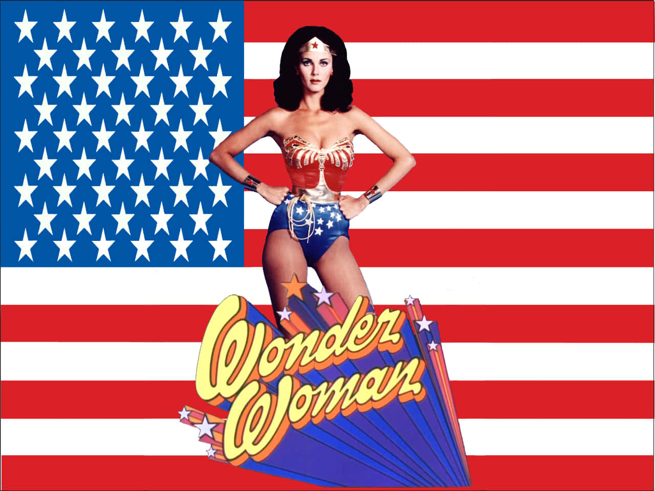 Wonder Woman American Flag Background Background