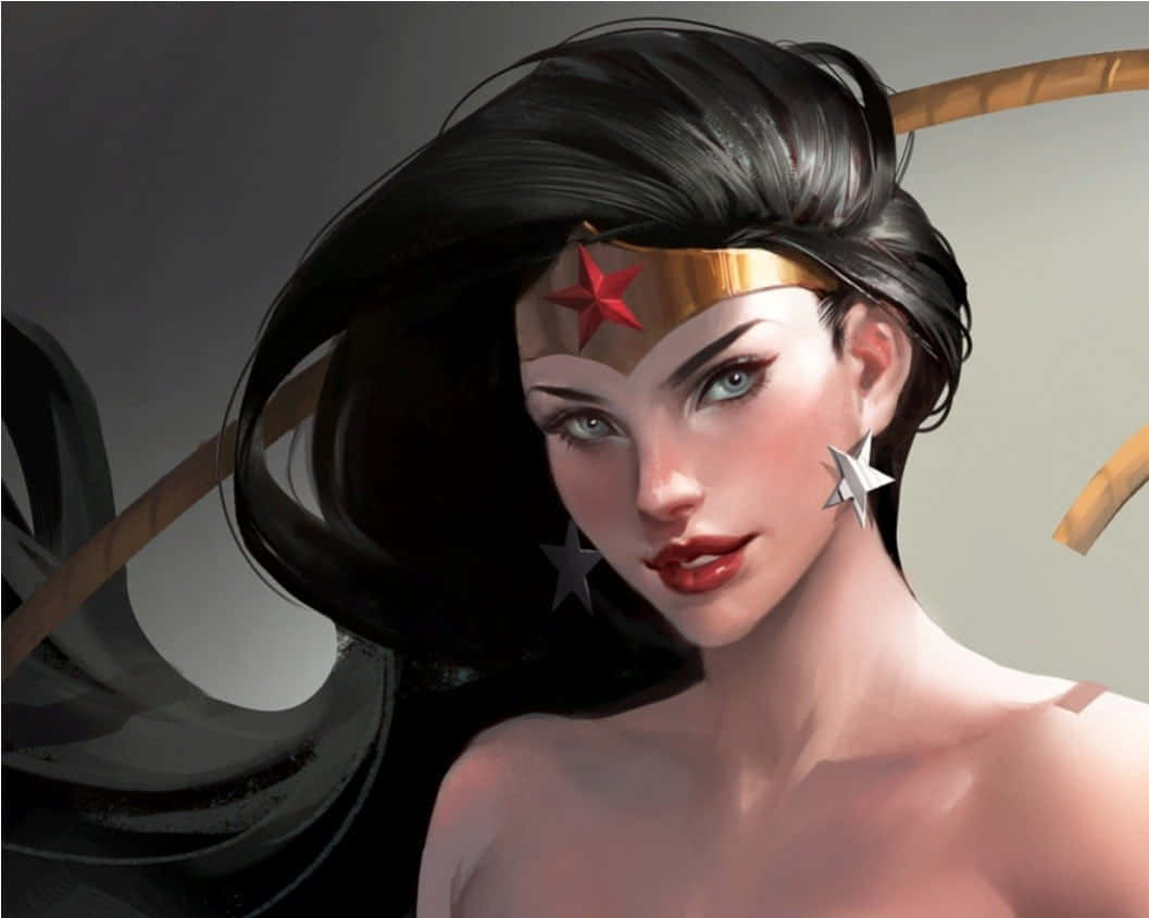Wonder Woman As A Beautiful Girl Cartoon Background