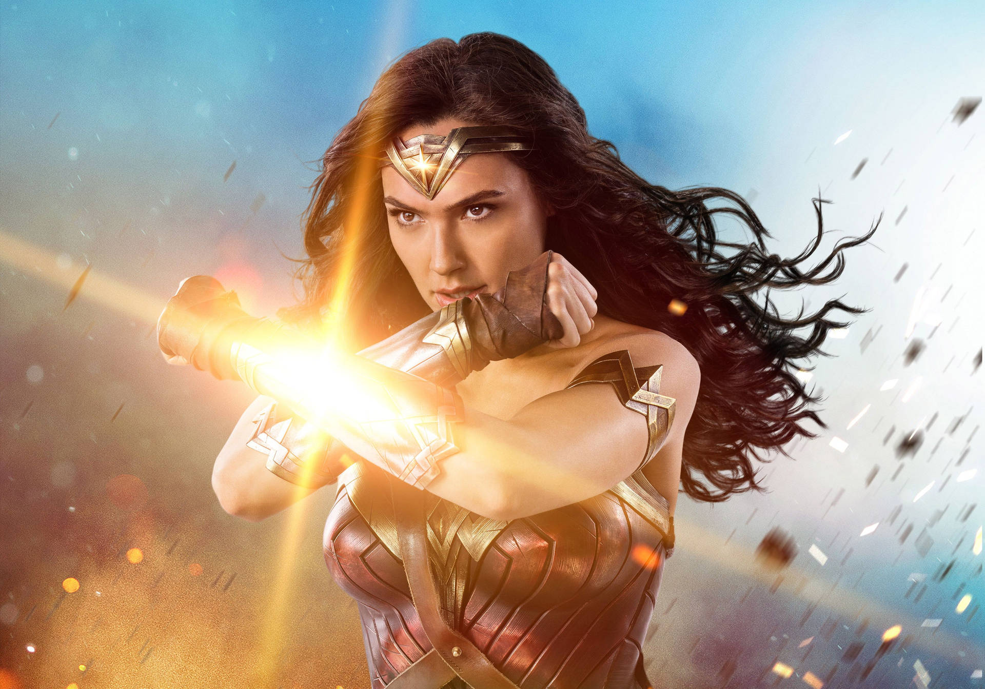 Wonder Woman Crossed Arms Bracelets Background