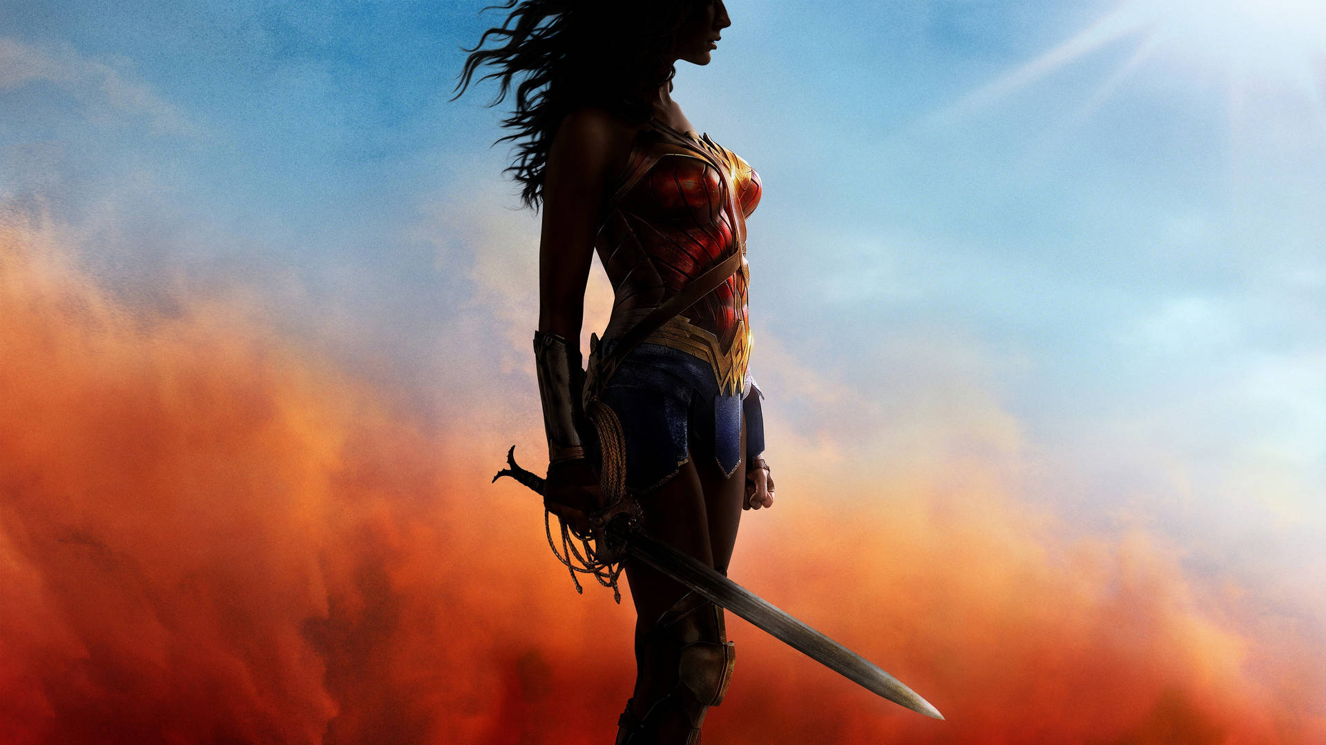 Wonder Woman Silhouette Poster Background