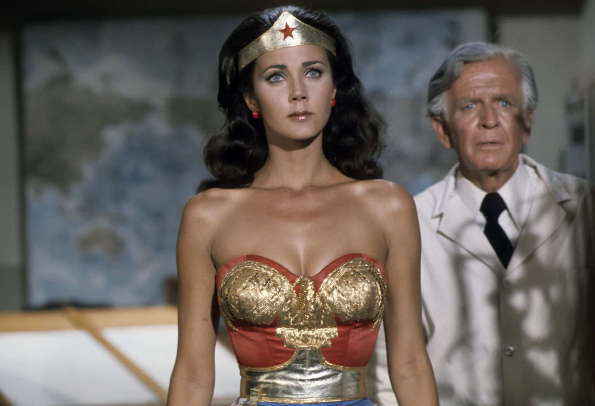 Wonder Womanand Companionin Scene Background