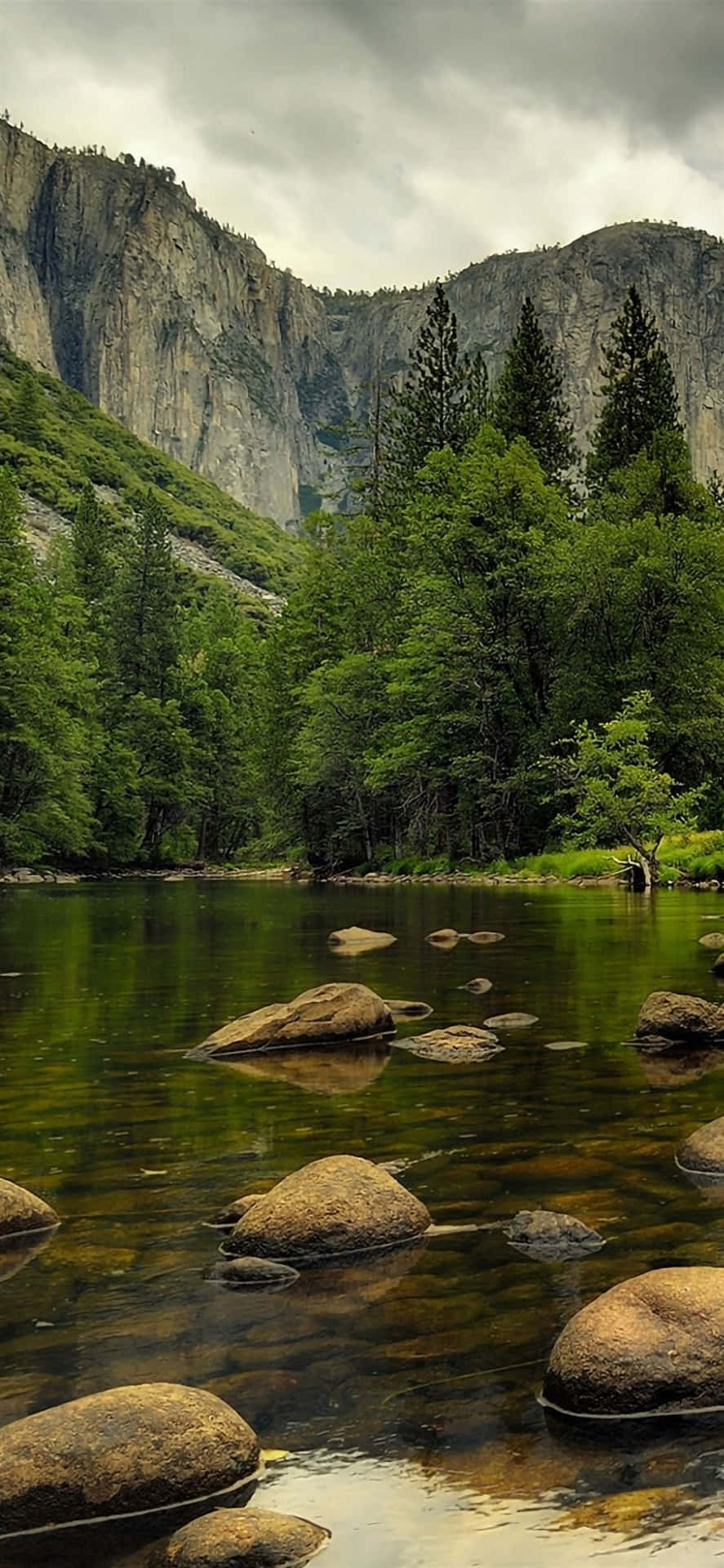 Wonderful River With Rocks Background