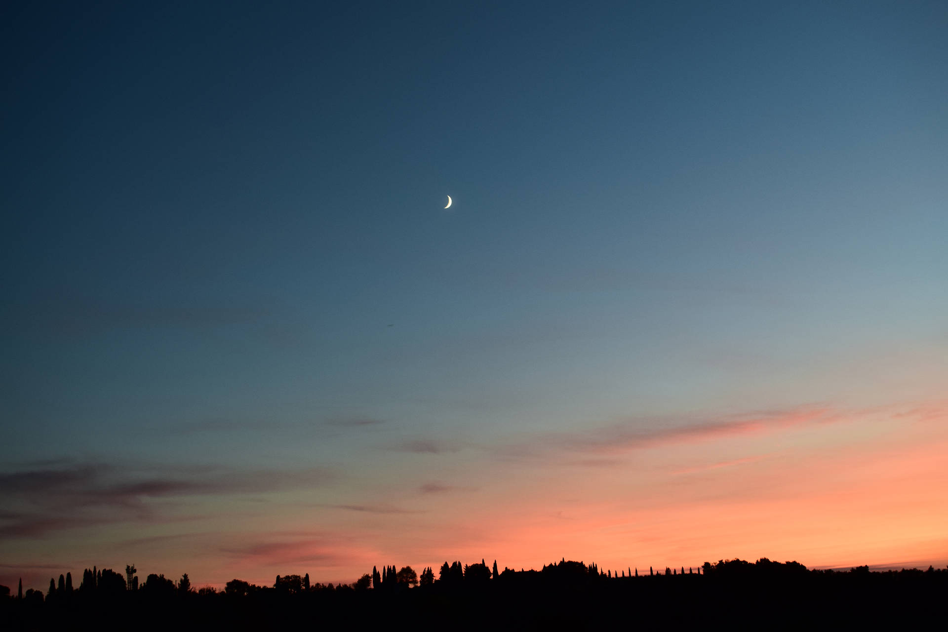 Wonderful Sunset Moon Desktop Background