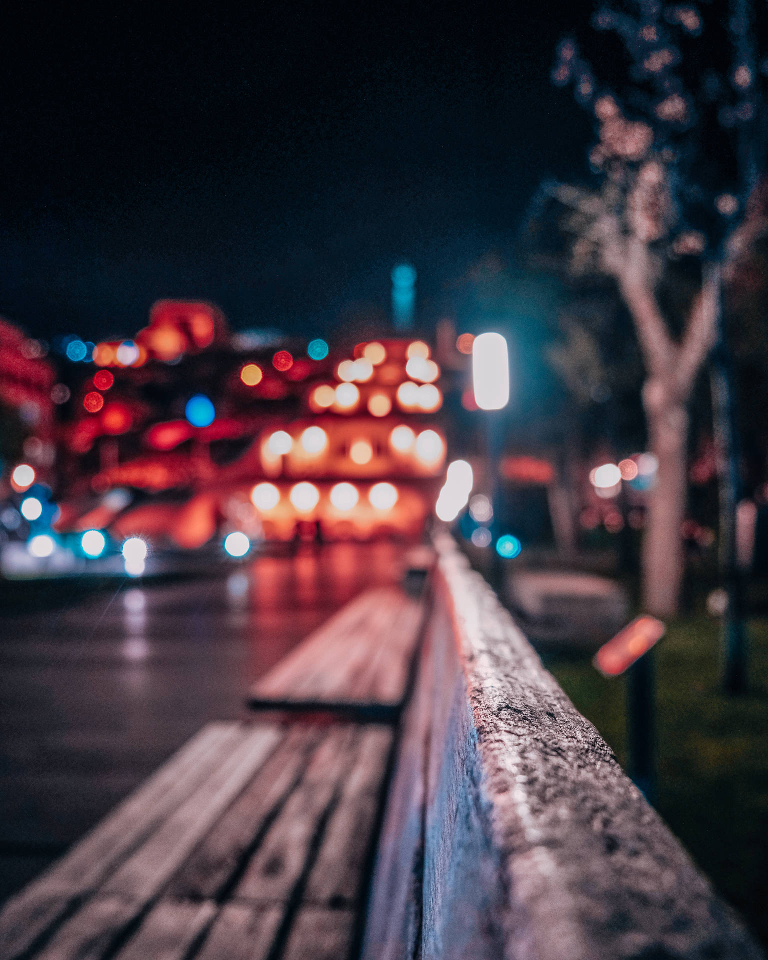 Wood Chair In Yerevan Background