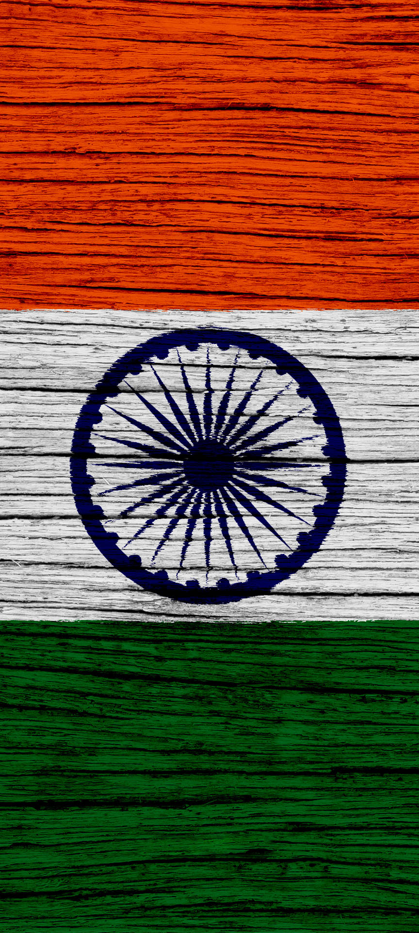 Wood Texture Indian Flag Mobile Background