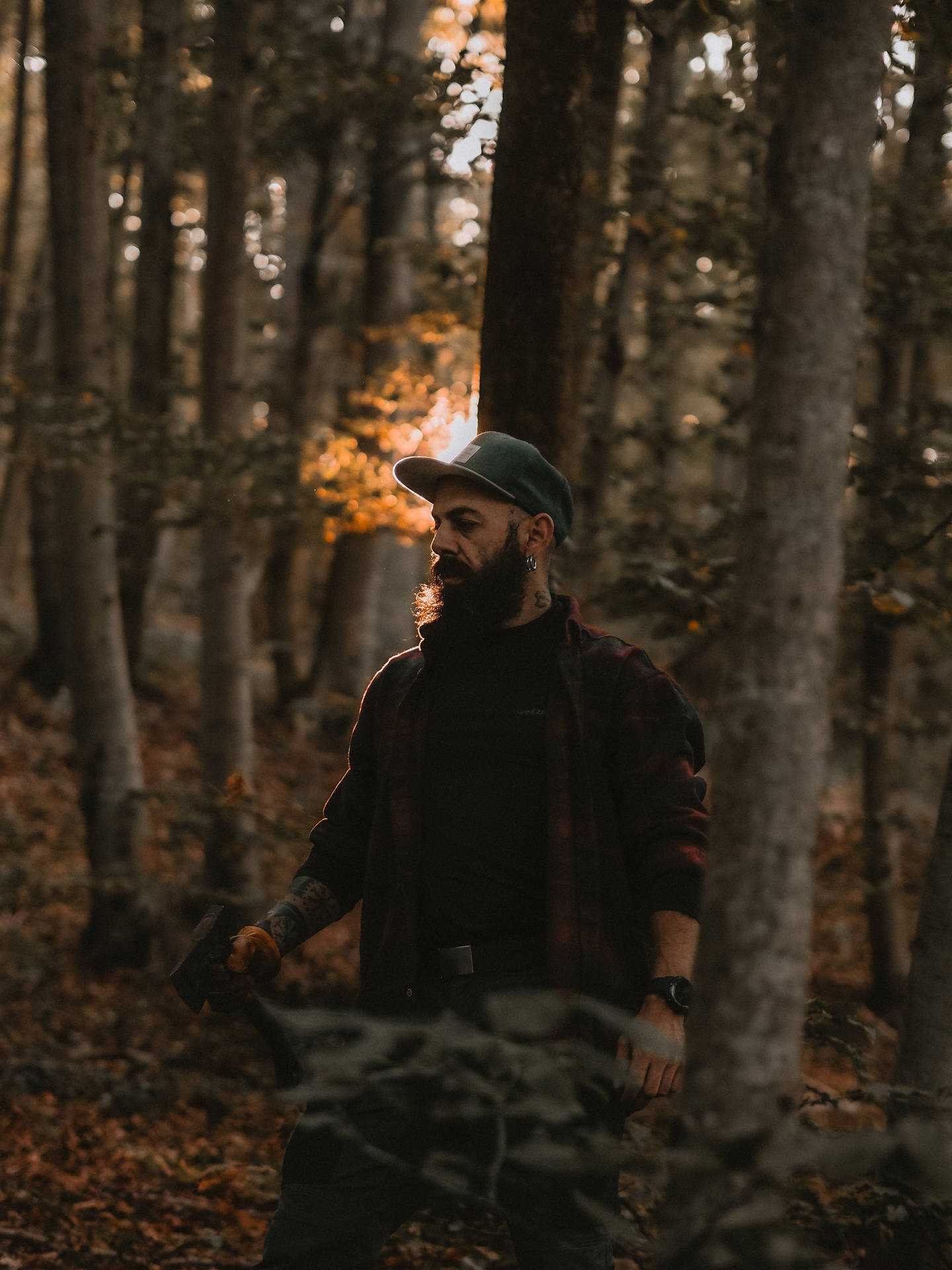 Woodcutter Man Aesthetic Background