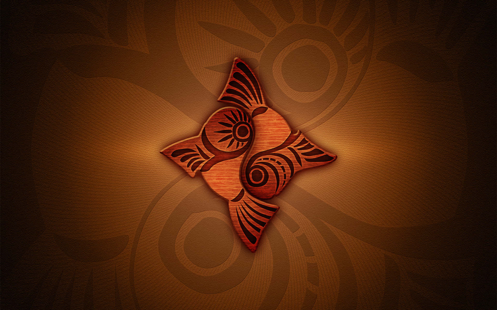 Wooden Astrological Symbolon Brown Background Background