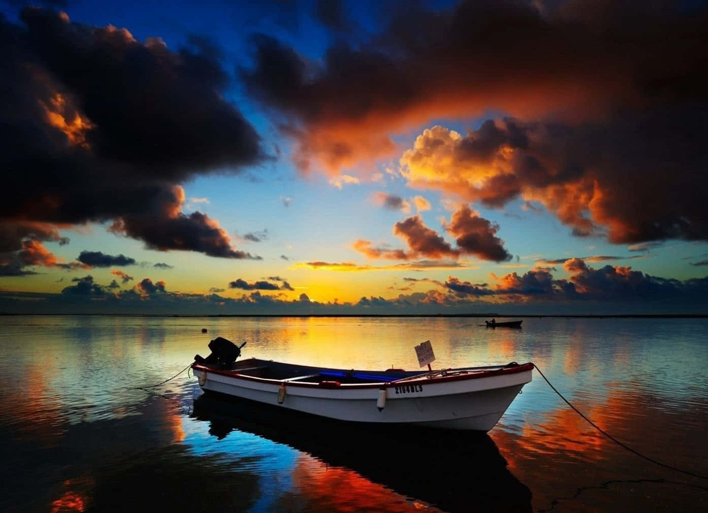 Wooden Boat In Sulawesi Background