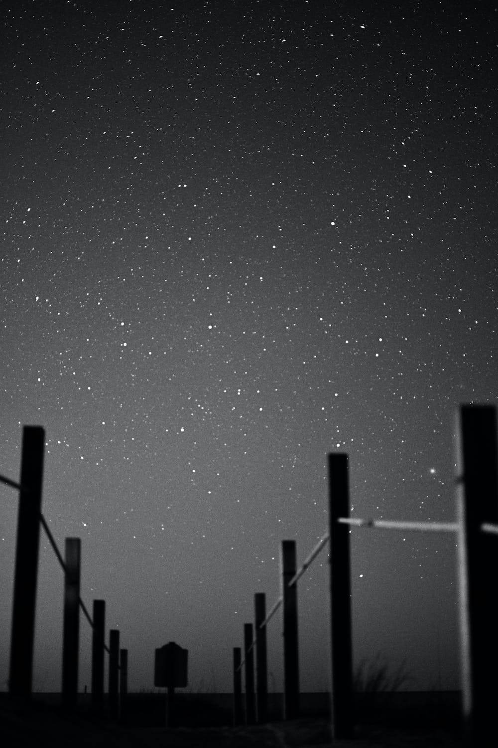 Wooden Bridge Black Stars Background