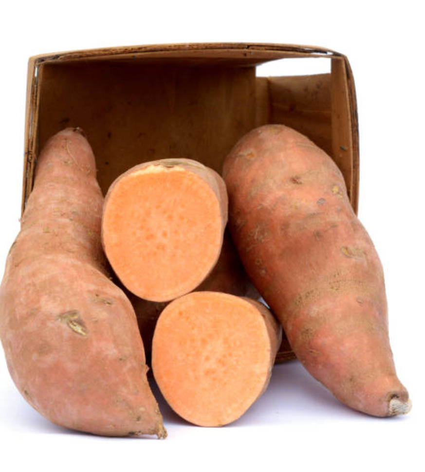 Wooden Bucket Sweet Potato Background