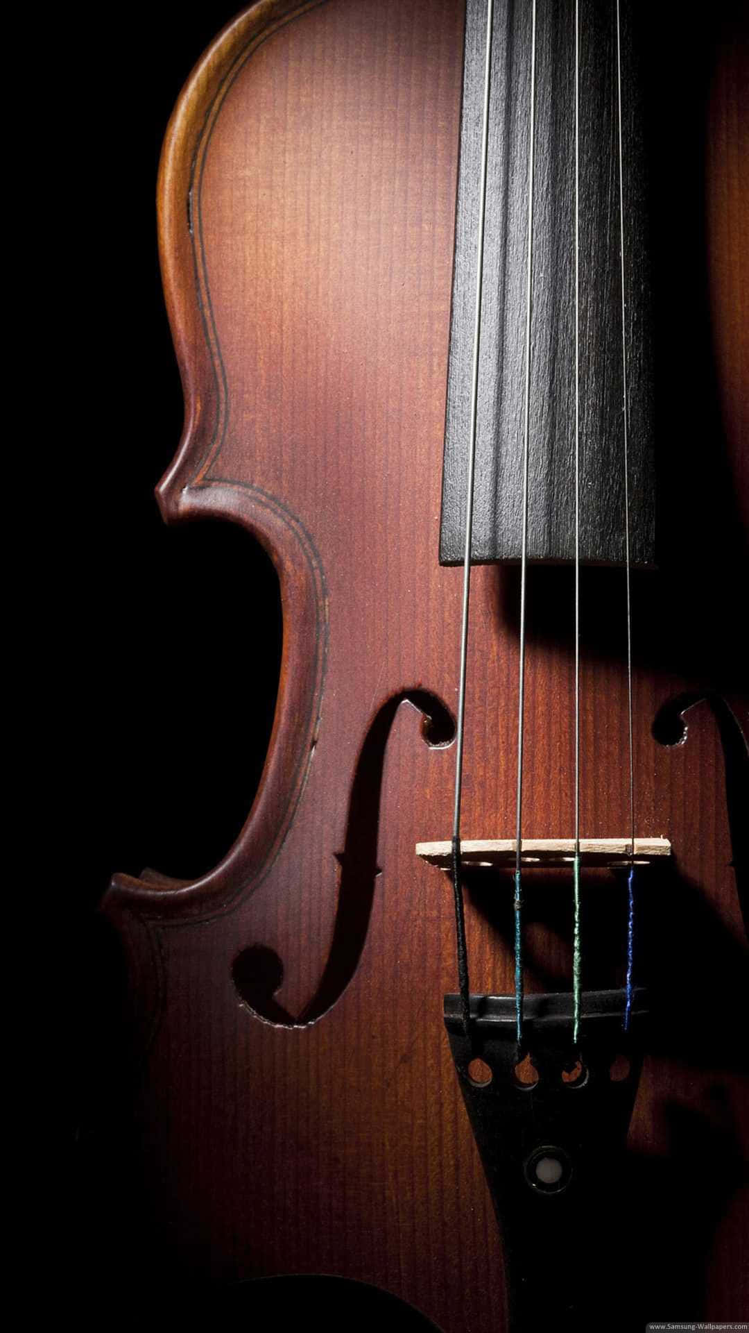 Wooden Chordophone Violin Instrument In Vignette Effect Background