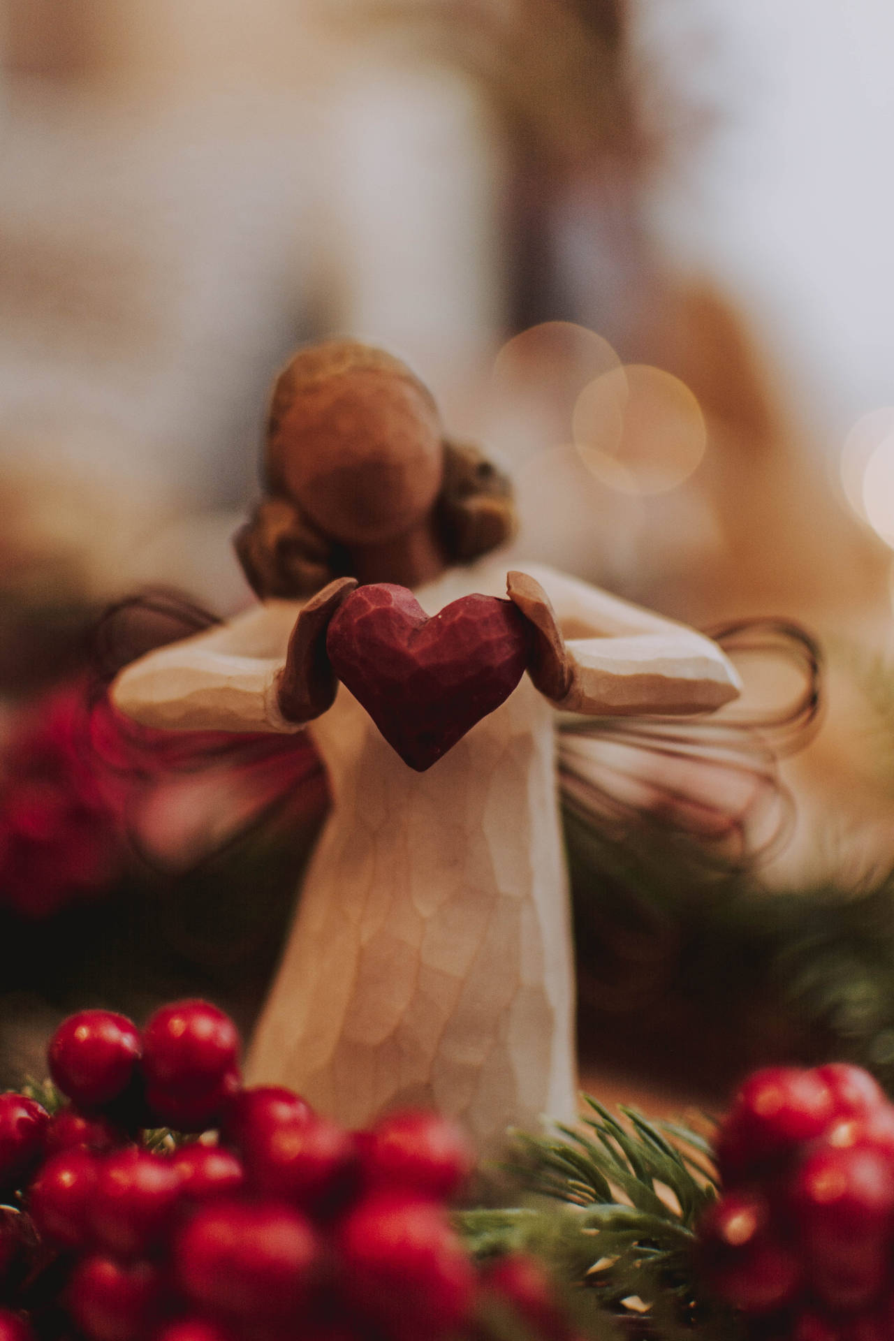 Wooden Christmas Angel Background