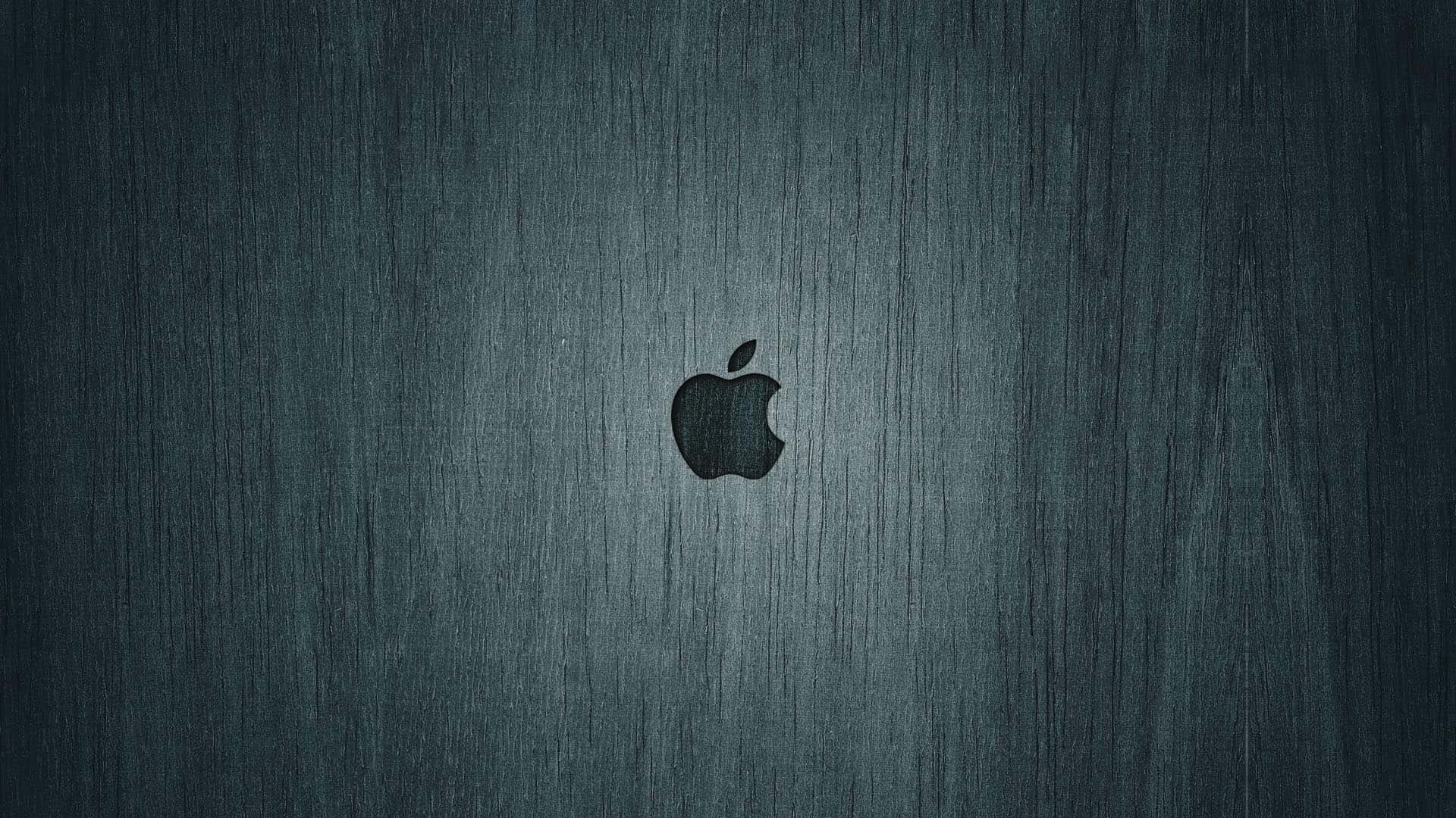Wooden Gray Surface Cool Mac Logo Background