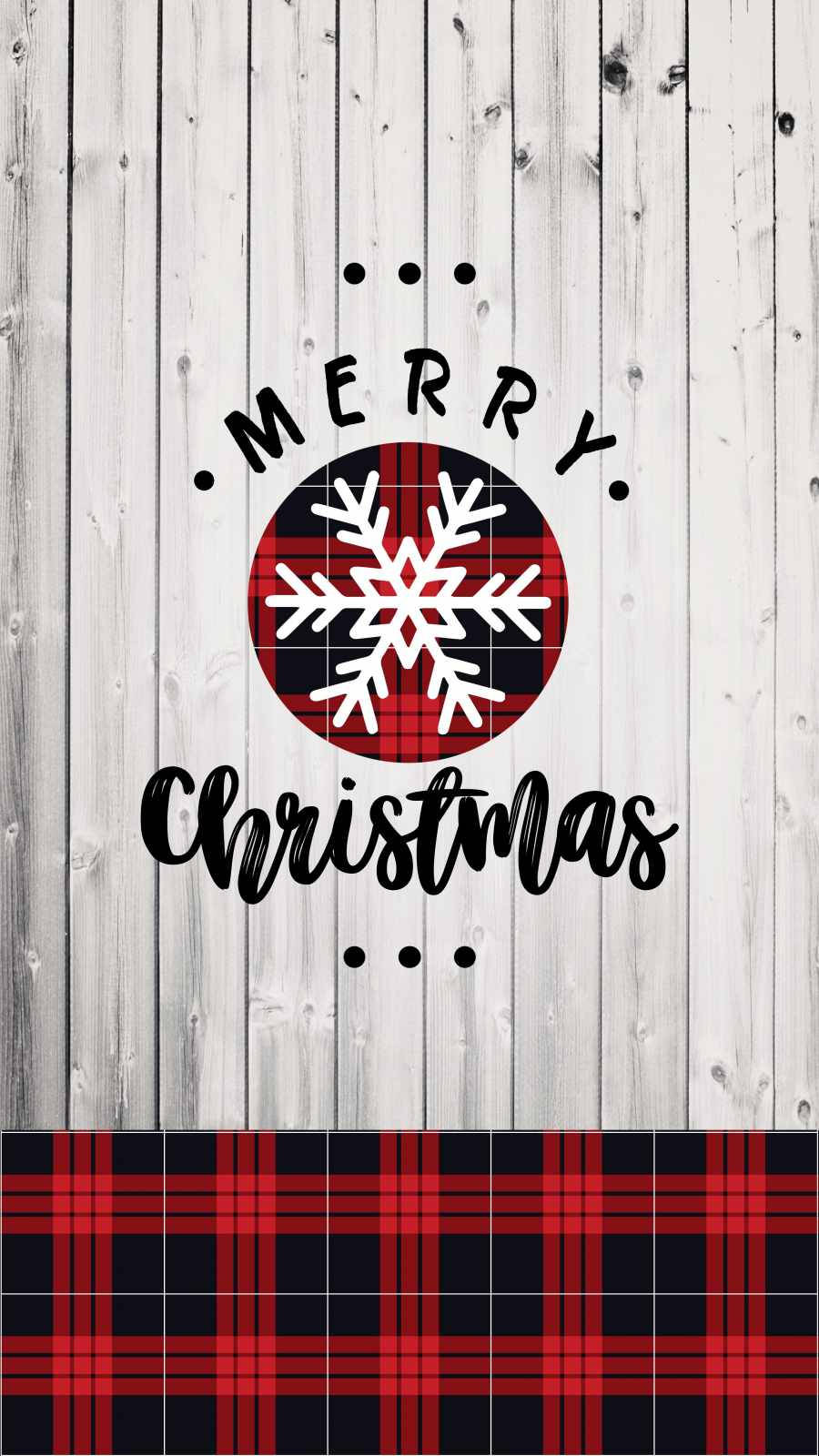 Wooden Plaid Merry Christmas Iphone Background