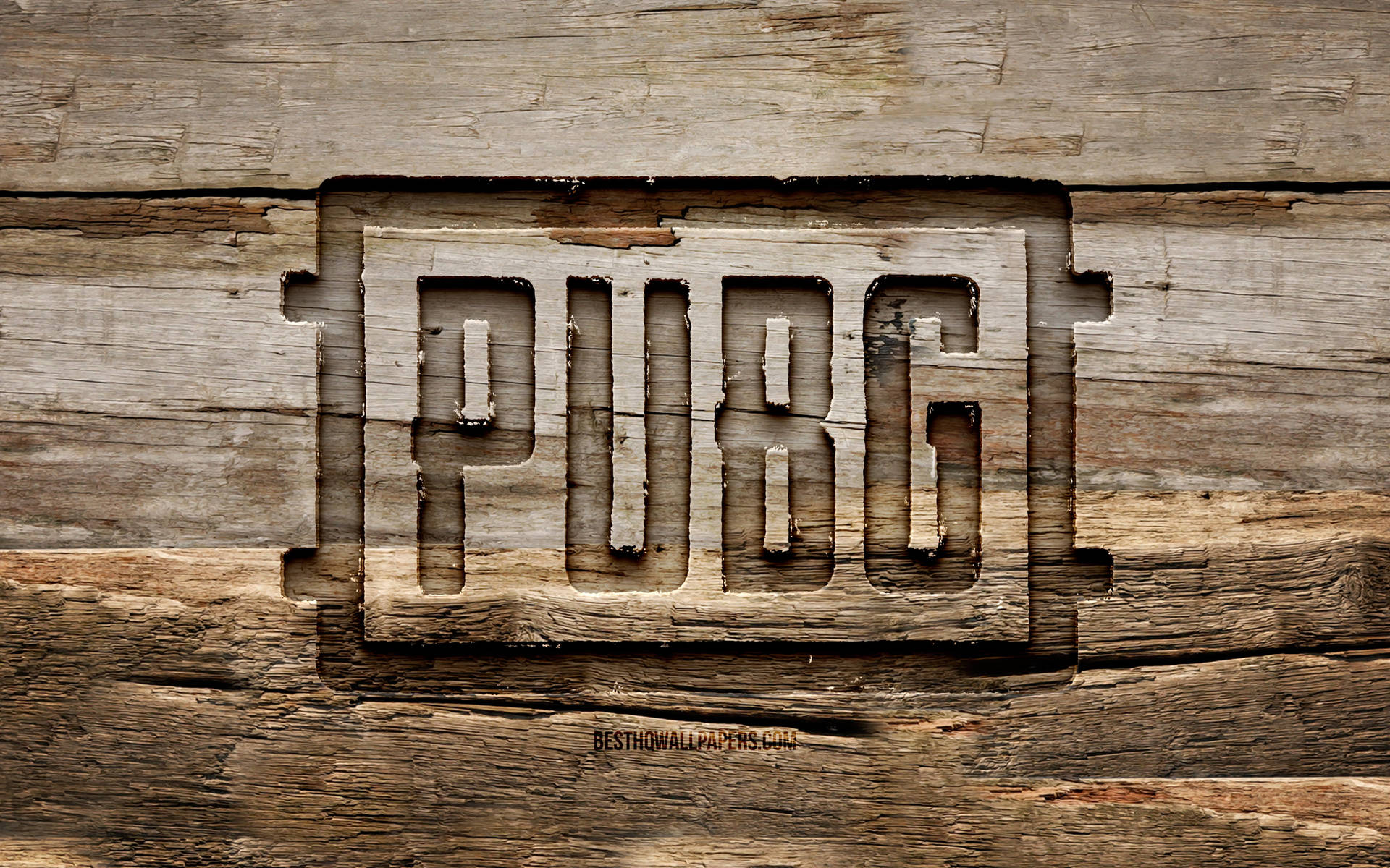 Wooden Pubg Logo Background