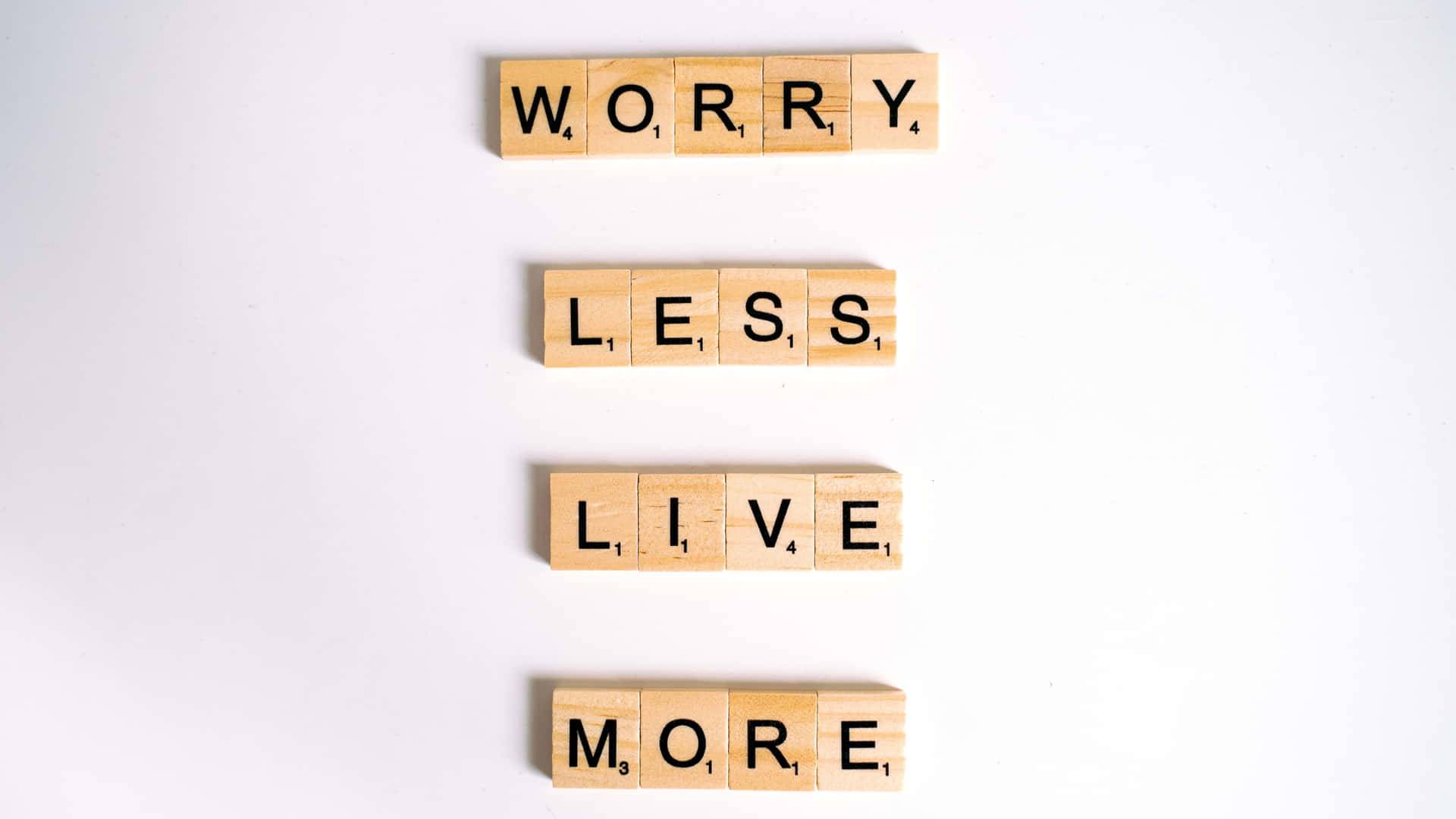 Wooden Scrabble Tiles With Inspirational Quote 4k Monitor Background