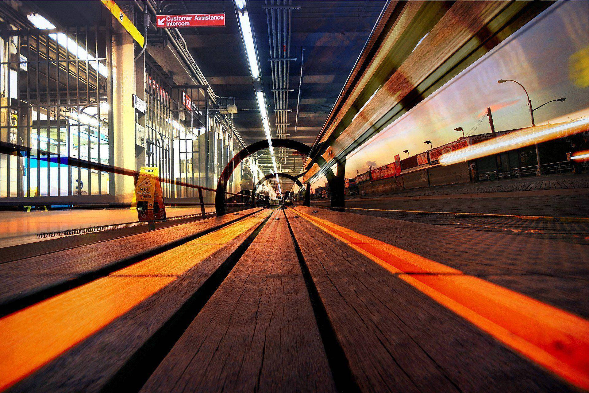 Wooden Subway Railroad Background