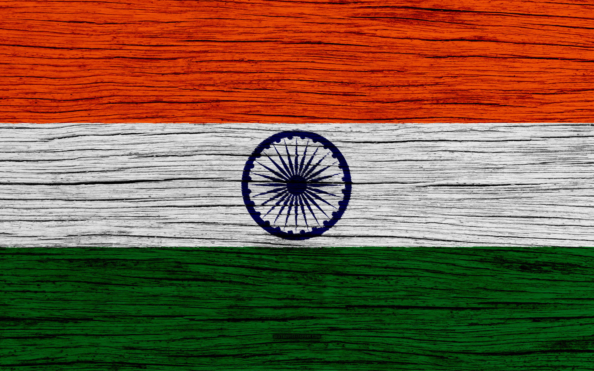 Wooden Texture Indian Flag 4k