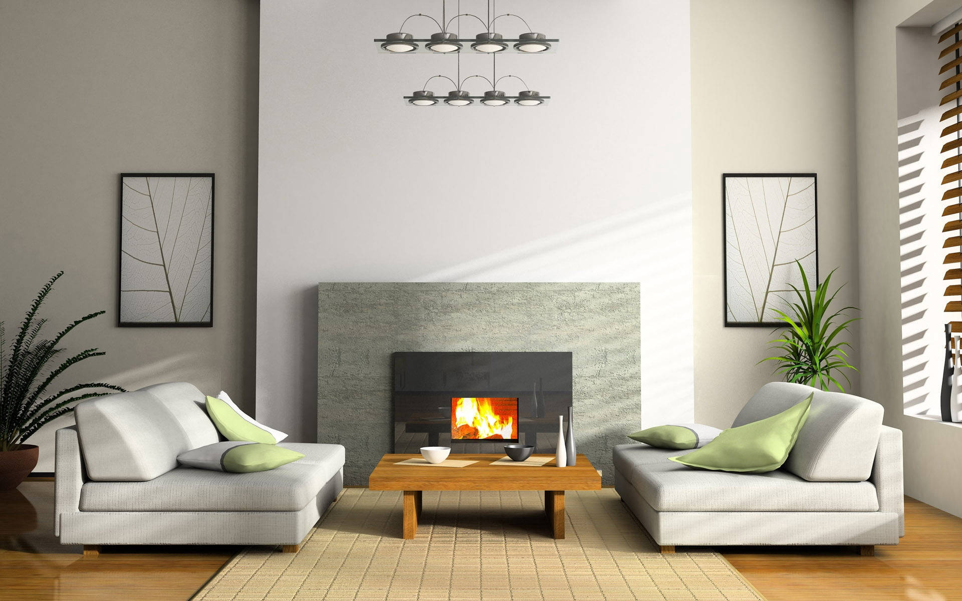 Wooden Tiled Aesthetic Home Living Room