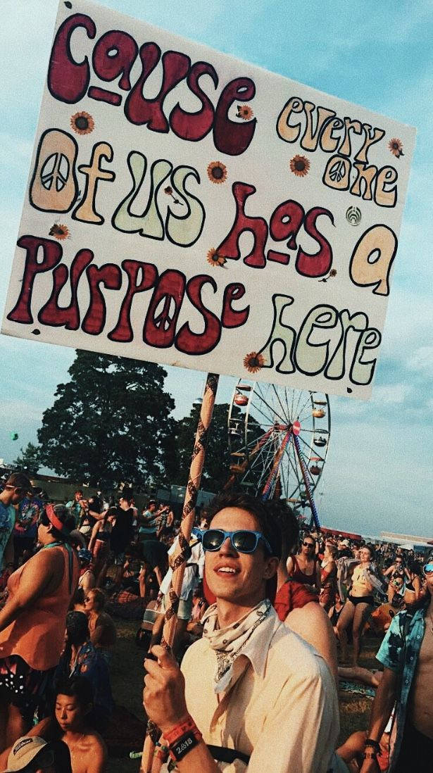 Woodstock Hippie Sign Background