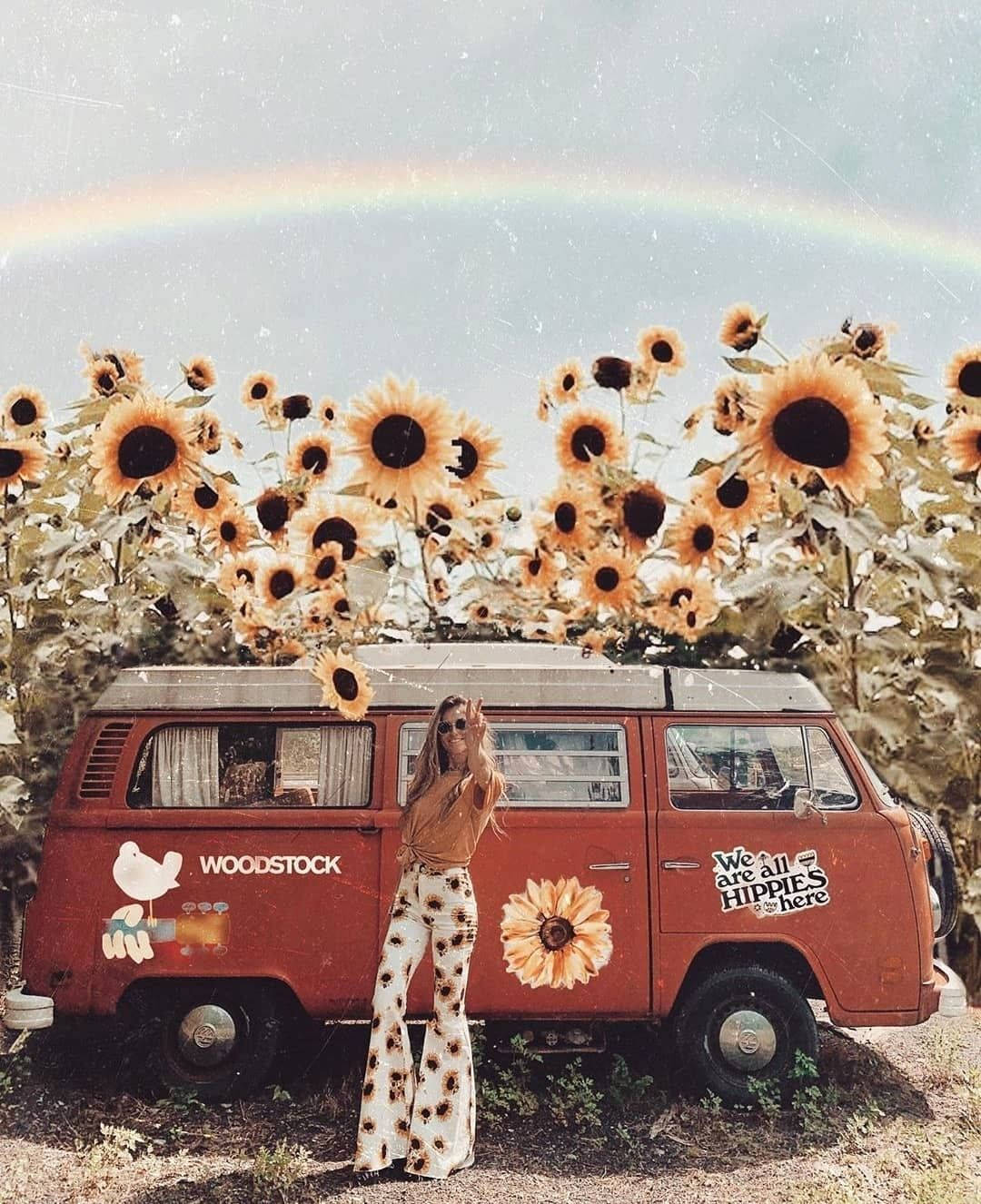 Woodstock Hippie Van Background