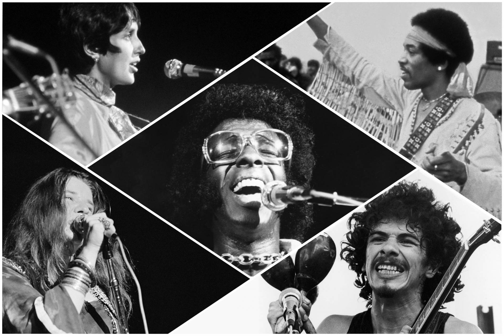 Woodstock Performers Collage Background