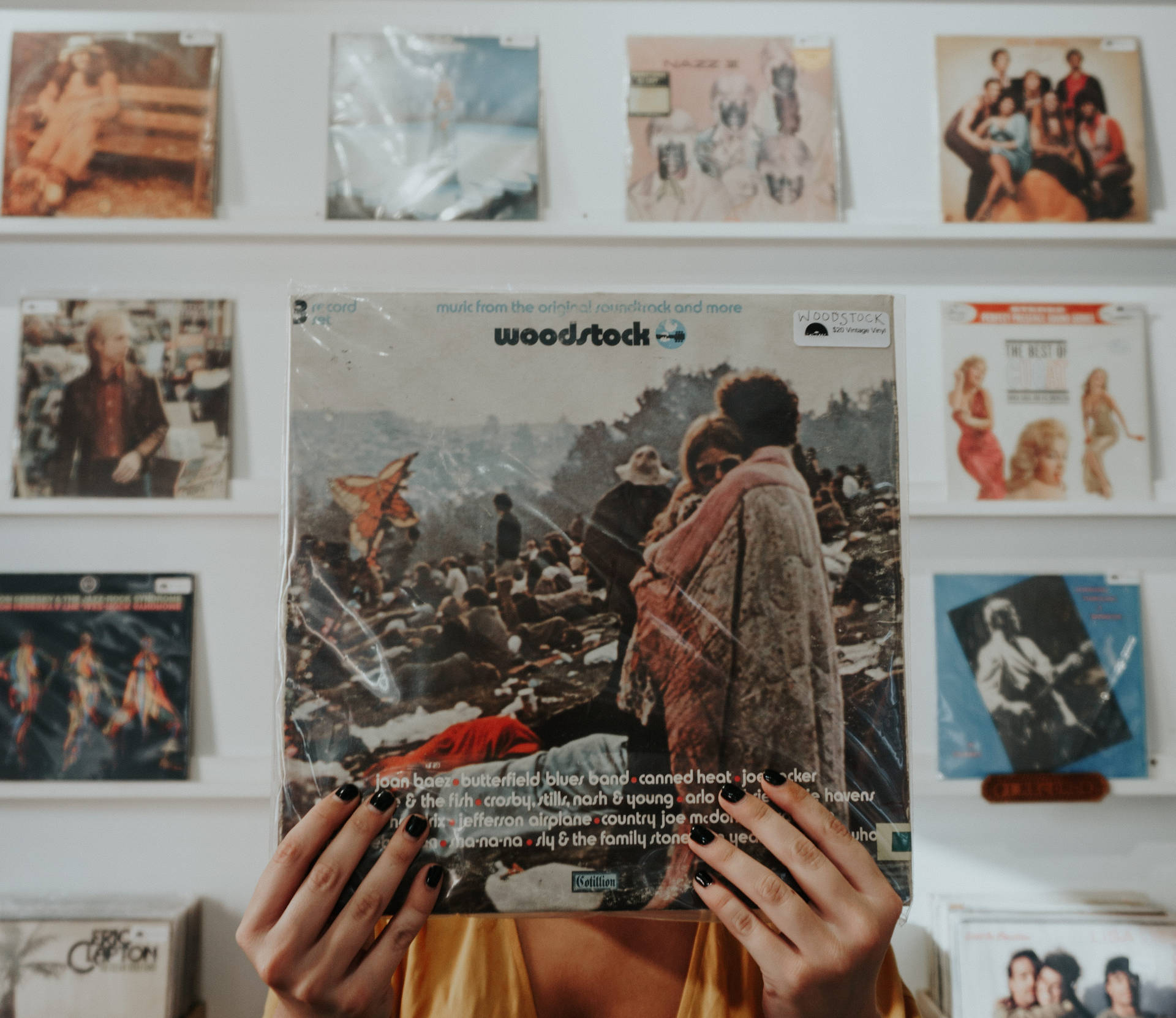 Woodstock Vinyl Record Background