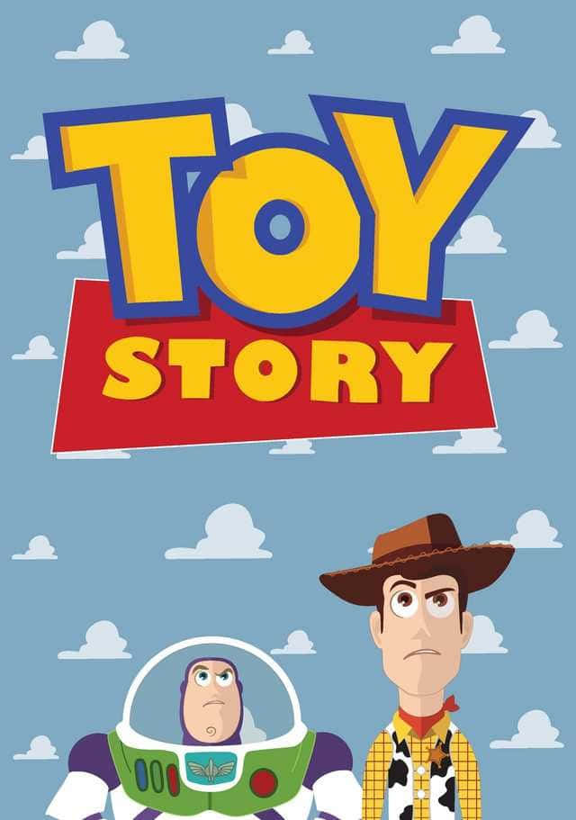 Woody And Buzz With A Toy Story Cloud Background Background