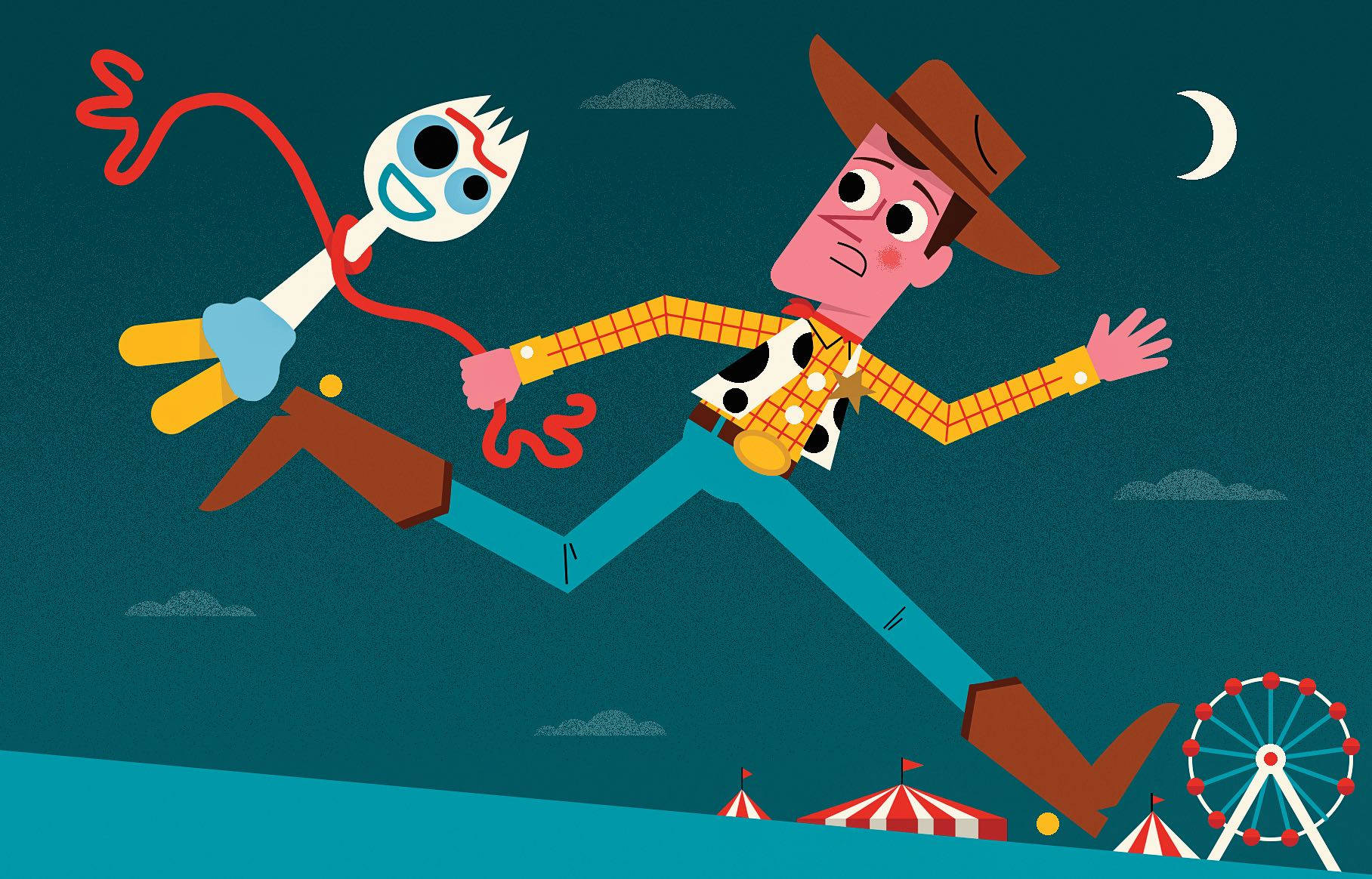 Woody And Forky Cartoon