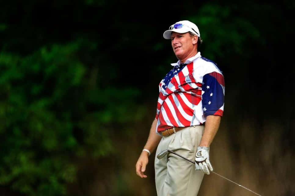 Woody Austin Adorned In American Flag Apparel