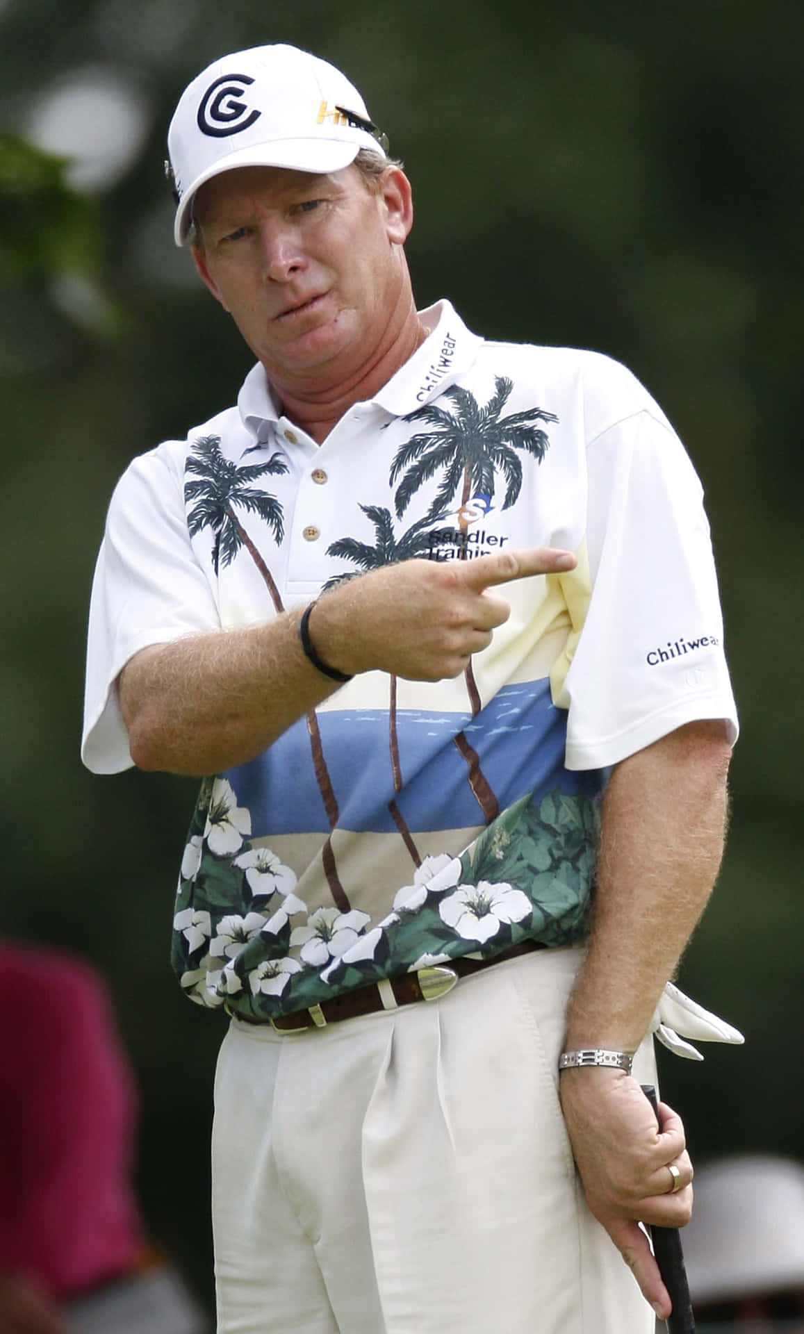 Woody Austin In A Tropical Shirt Background