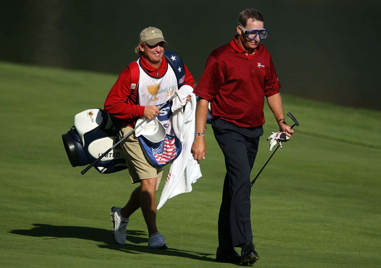 Woody Austin Walking With His Caddie