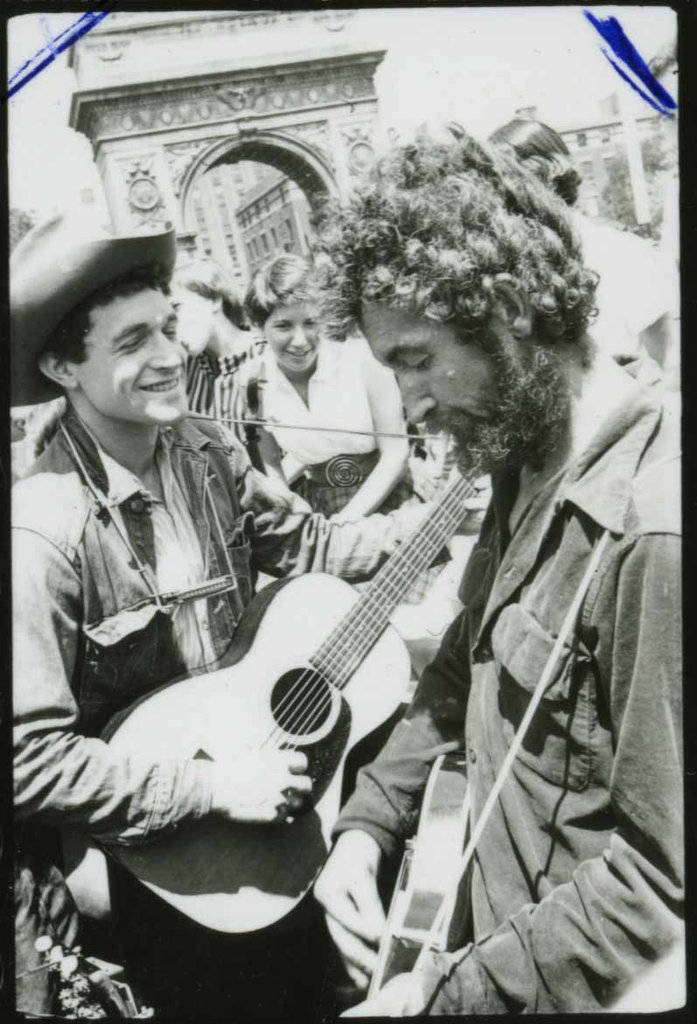 Woody Guthrie And Jack Elliot Washington Square Park Background