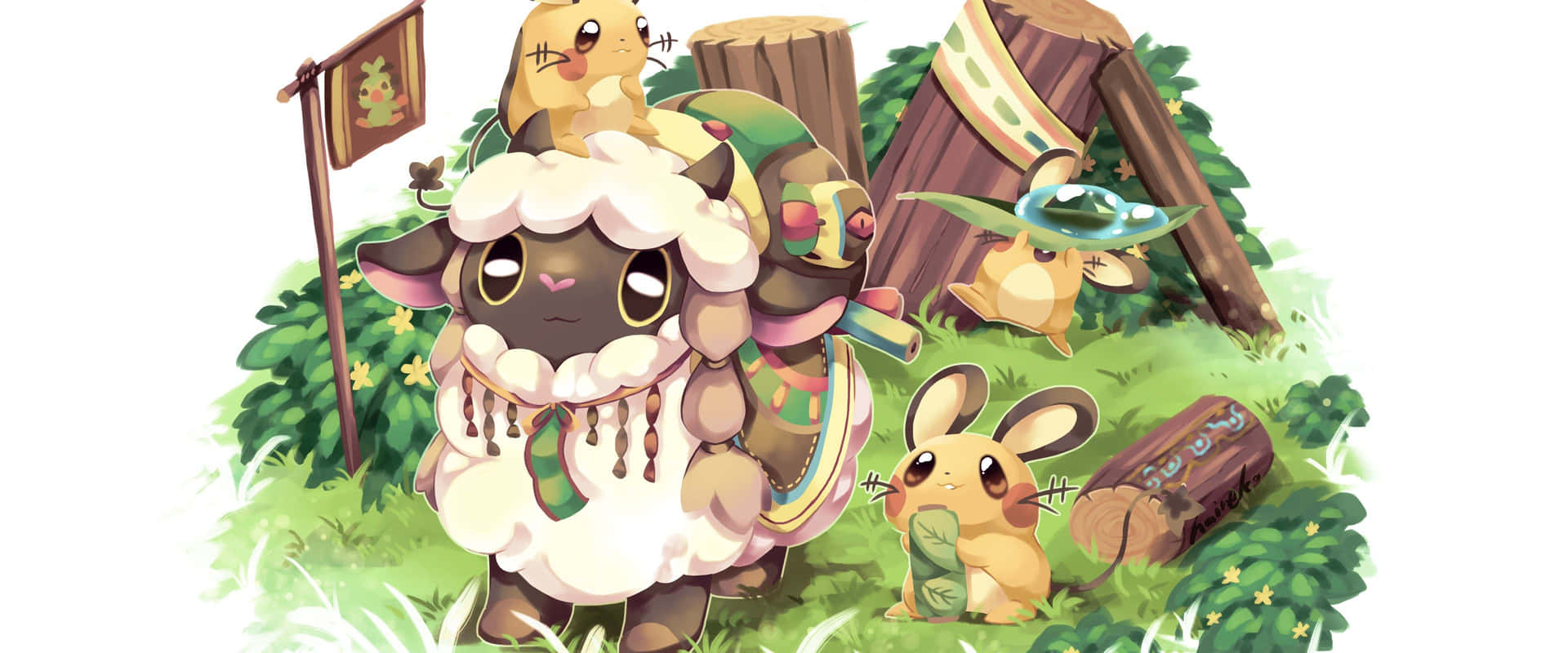 Wooloo And Dedenne Background