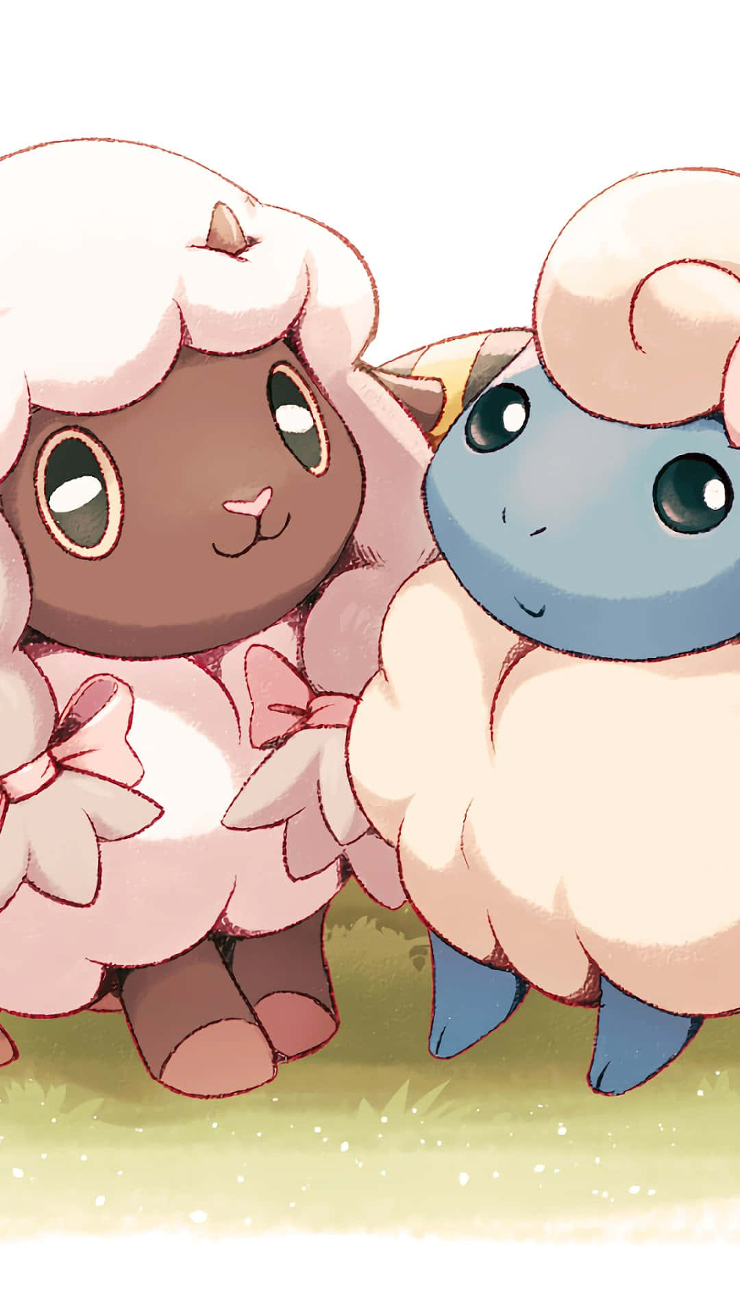 Wooloo And Mareep Kawaii Style Background