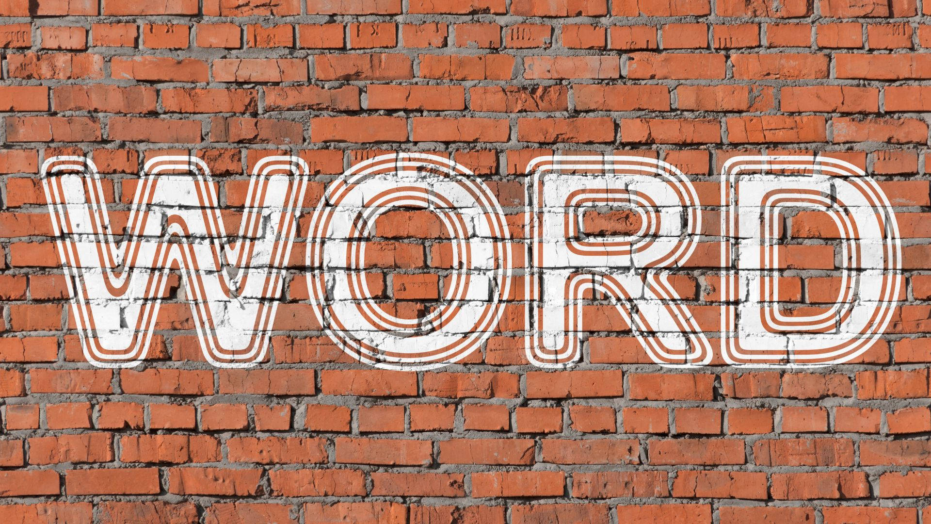 Word In Brick Wall Background