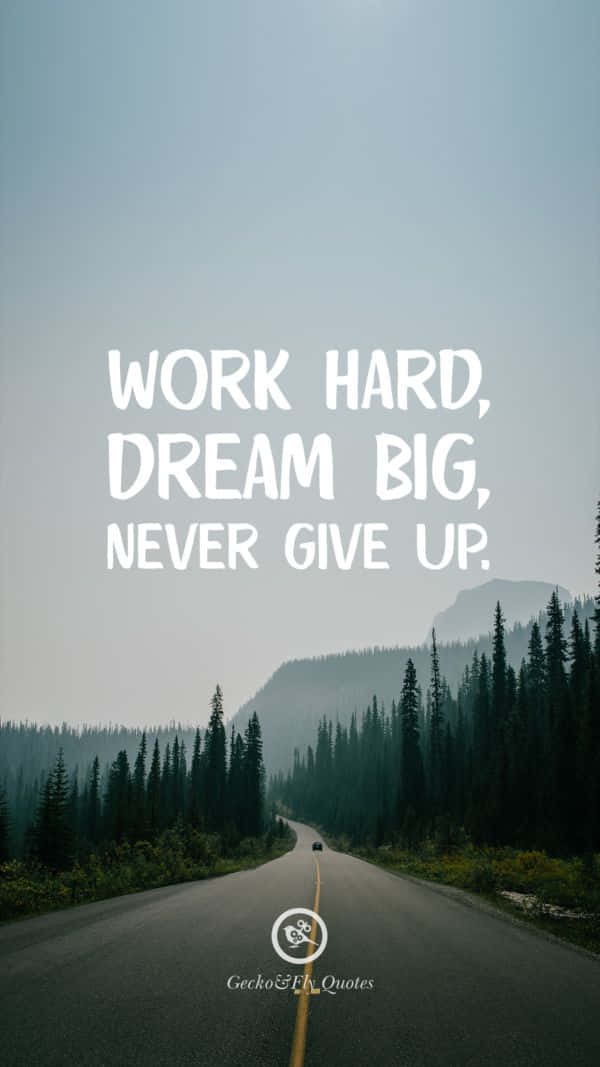 Work Hard Dream Big Never Give Up Background