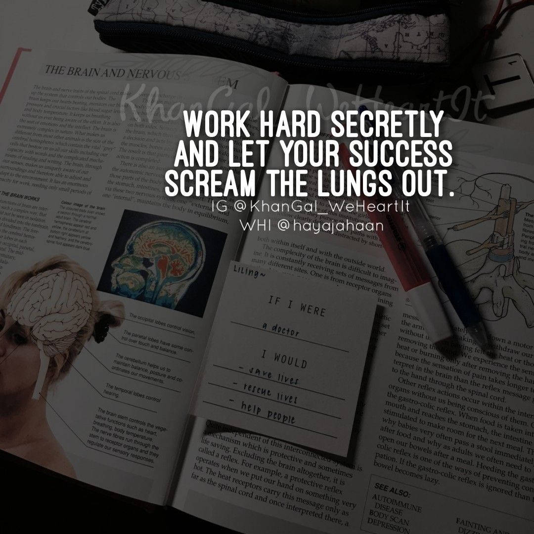 Work Hard Secretly Medical Motivation Poster Background