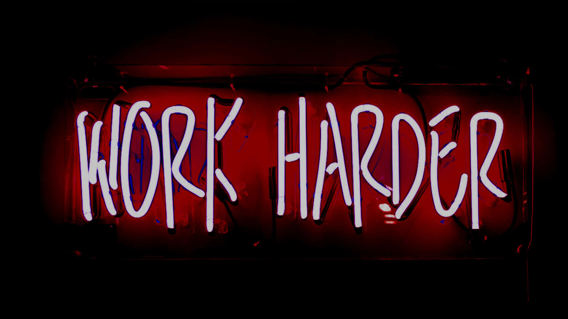 Work Harder Neon Sign Background