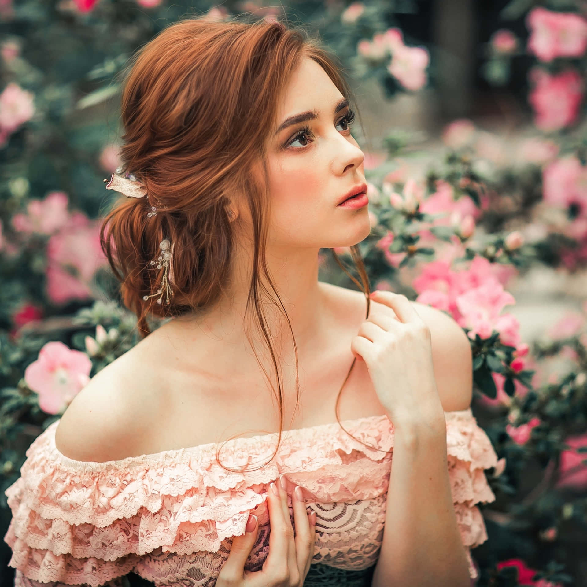 Working On Her Ipad Background