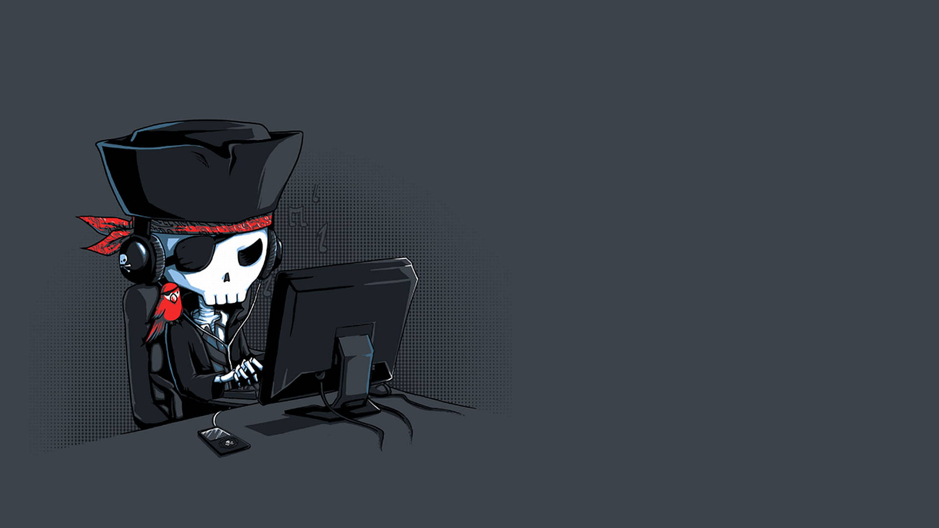 Working Pirate Skeleton Desktop Background