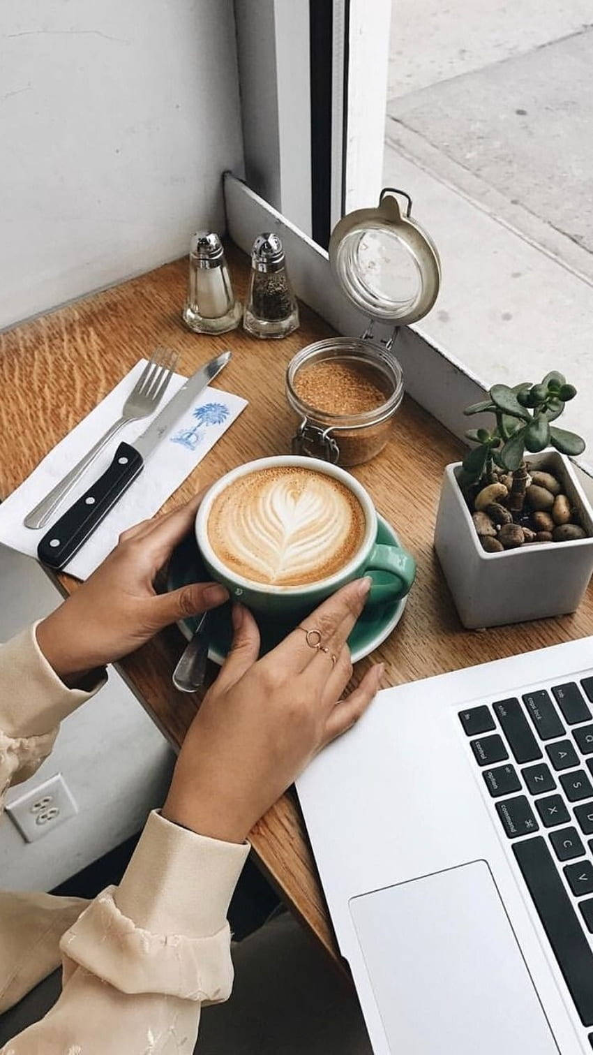 Working With Coffee Aesthetic Background