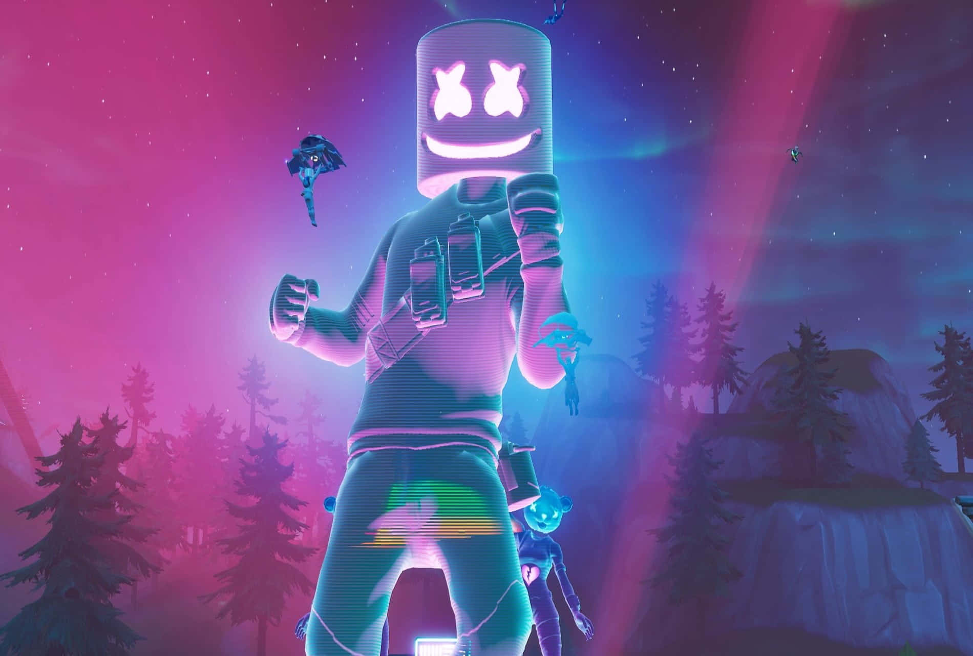 World-famous Dj Marshmello Appears As A Teletron In Fortnite Background