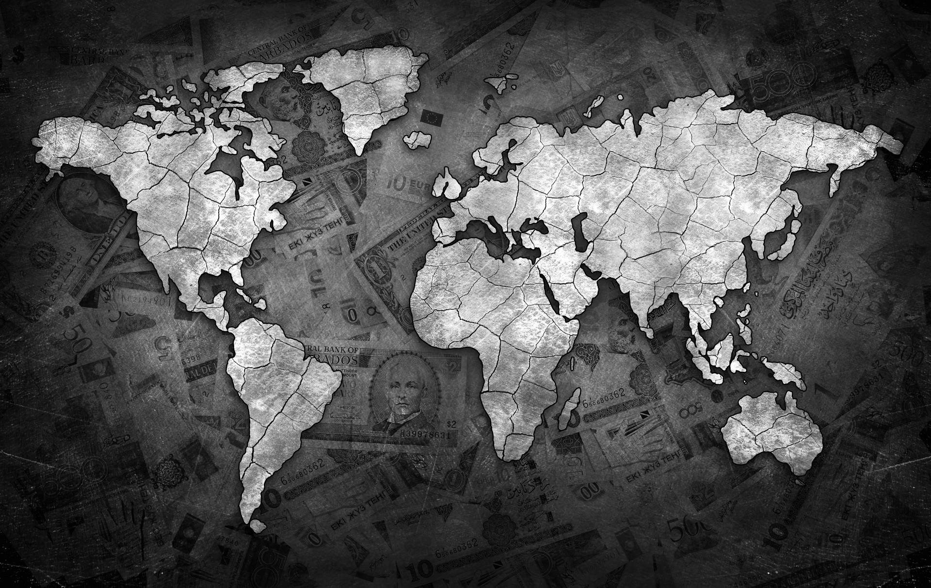 World Map 4k Currencies Background