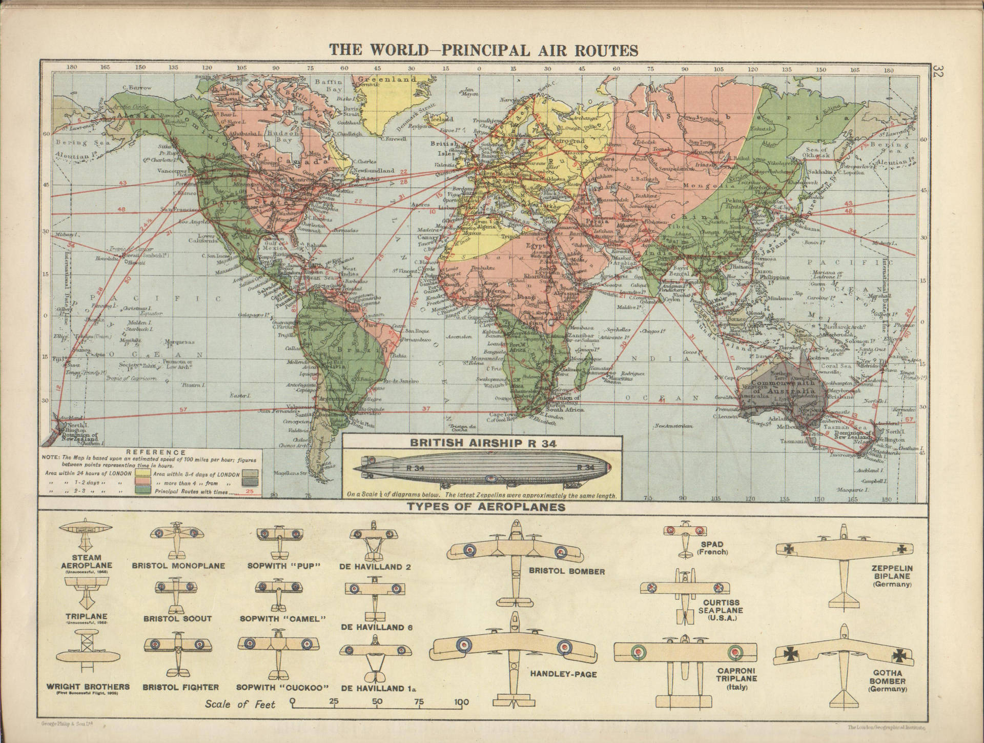 World Map 4k Major Air Routes Background